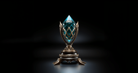 Glass Trophy with black background.