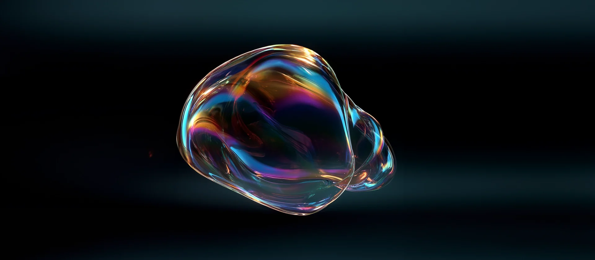 wobbly bubble on black background