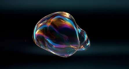 wobbly bubble on black background