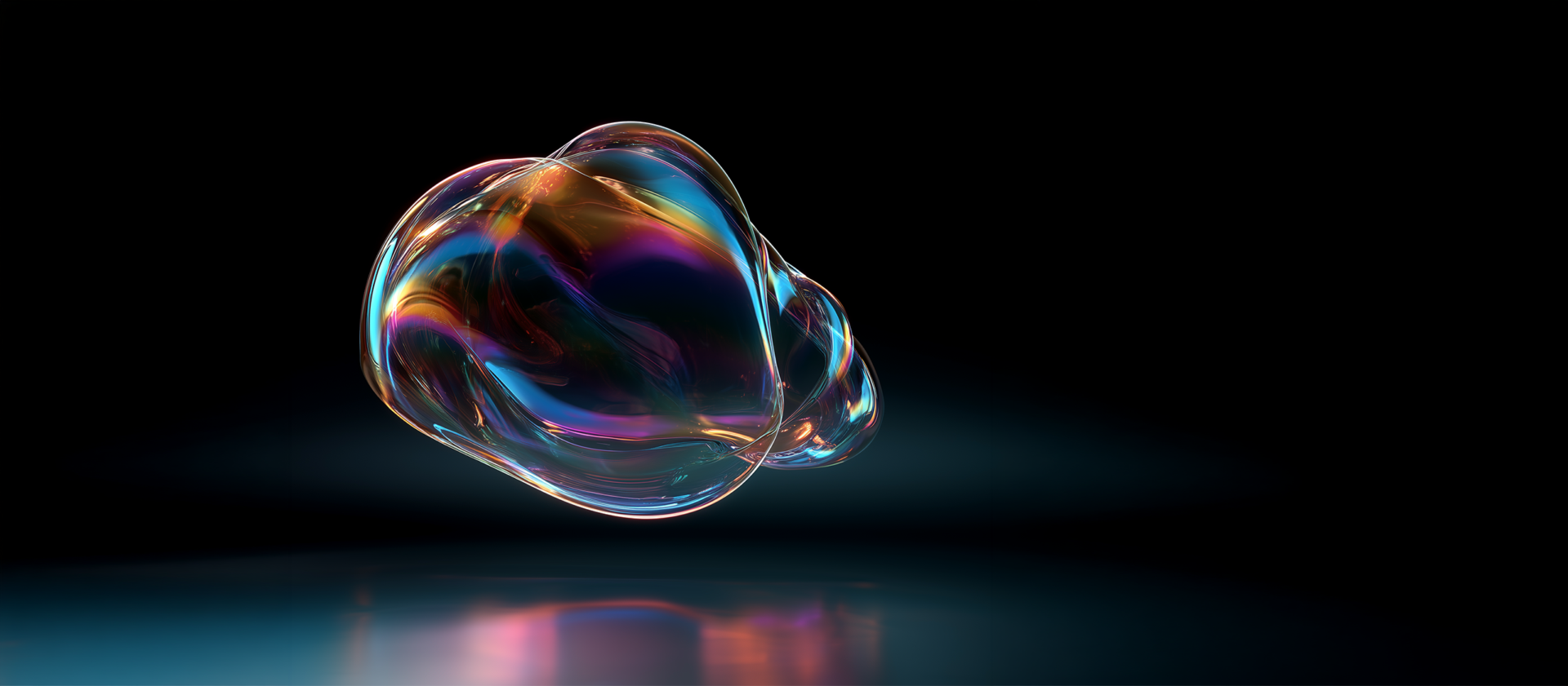 bubble floating with dark background